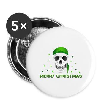 Joyeux Noël - Lot de 5 grands badges (56 mm) - blanc - Devant