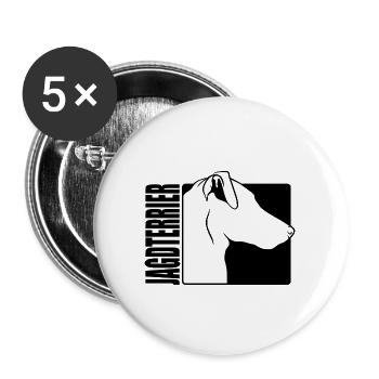 Deutscher Jagdterrier Profil Hunde Hund Wilsigns - Buttons groß 56 mm (5er Pack) - Weiß - Vorne