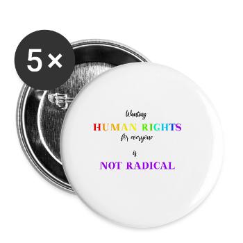 Les droits de l’homme pour tous Idée cadeau lgbtq - Lot de 5 grands badges (56 mm) - blanc - Devant