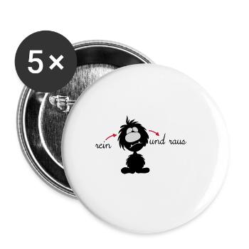 Monster Smuffel Ohren auf Durchzug - Buttons groß 56 mm (5er Pack) - Weiß - Vorne