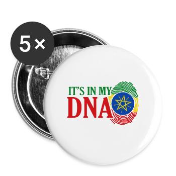 Ethiopia Africa Gift Idea - Buttons large 2.2''/56 mm (5-pack) - white - Front