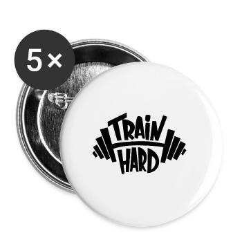 Gym Sport Kraftsport - Buttons groß 56 mm (5er Pack) - Weiß - Vorne