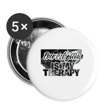 Powerlifting is my therapy - Buttons groß 56 mm (5er Pack) - Weiß - Vorne