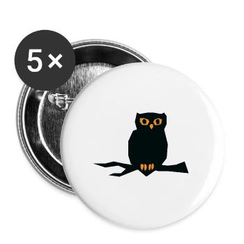 Halloween Owl - Buttons large 2.2''/56 mm (5-pack) - white - Front