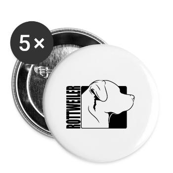 Rottweiler Profil Chiens Chien Wilsigns - Lot de 5 grands badges (56 mm) - blanc - Devant
