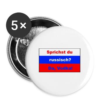 Do you speak Russian? There, Vodka! - Buttons large 2.2''/56 mm (5-pack) - white - Front