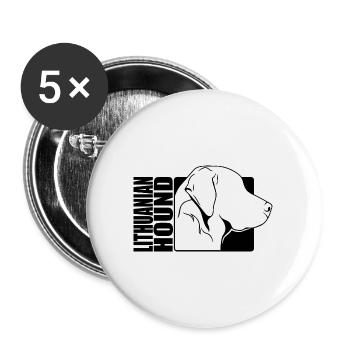 Lithuanian Hound Profile Hunting Dogs Dogs Wilsigns - Buttons large 2.2''/56 mm (5-pack) - white - Front