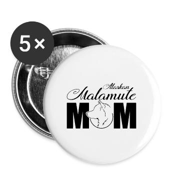 Malamute d’Alaska Maman Profil Chiens Chien Wilsigns - Lot de 5 grands badges (56 mm) - blanc - Devant
