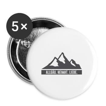 Allgäu | Heimat | Liebe | Allgäuer | Bayern - Buttons groß 56 mm (5er Pack) - Weiß - Vorne