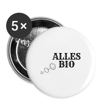Alles Bio - Buttons groß 56 mm (5er Pack) - Weiß - Vorne