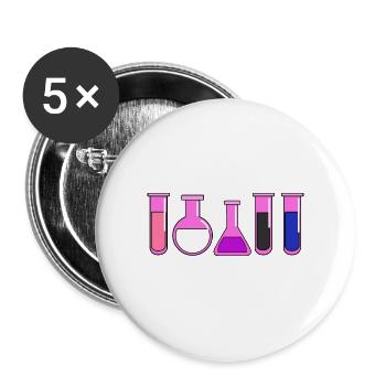 Genderfluid Pride Test Tubes - Buttons large 2.2''/56 mm (5-pack) - white - Front