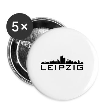 LEIPZIG Saxony Germany Skyline City - Buttons large 2.2''/56 mm (5-pack) - white - Front
