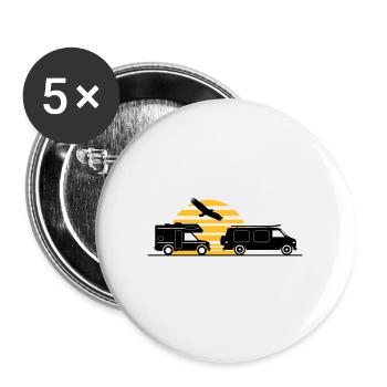 CAMPER BUS Motorhome Car - Buttons large 2.2''/56 mm (5-pack) - white - Front
