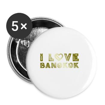 I Love Bangkok - Buttons large 2.2''/56 mm (5-pack) - white - Front