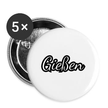 Gießen - Textdesign mit Stadtnamen - Buttons groß 56 mm (5er Pack) - Weiß - Vorne