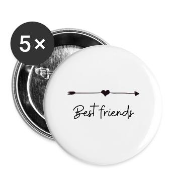 Best Friends - Buttons groß 56 mm (5er Pack) - Weiß - Vorne