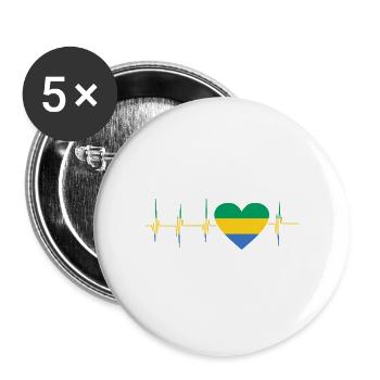 Gabon Africa Gift Idea - Buttons large 2.2''/56 mm (5-pack) - white - Front