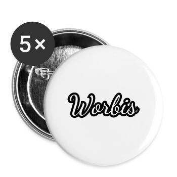 Worbis - Textdesign mit Stadtnamen - Buttons groß 56 mm (5er Pack) - Weiß - Vorne