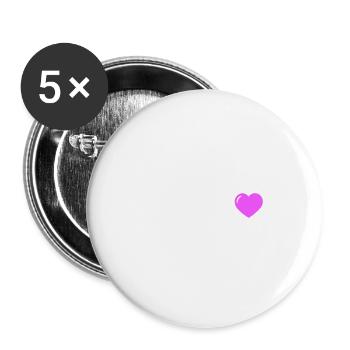 Crew Heart - Buttons large 2.2''/56 mm (5-pack) - white - Front