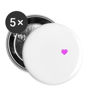 Cœur du bâton - Lot de 5 grands badges (56 mm) - blanc - Devant