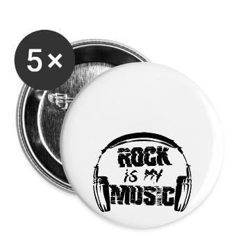 Rock - Buttons large 2.2''/56 mm (5-pack) - white - Front