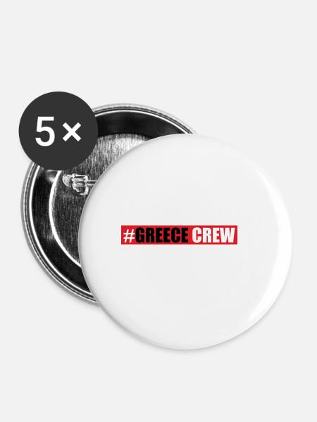 Greece Crew - Buttons groß 56 mm (5er Pack) - Weiß