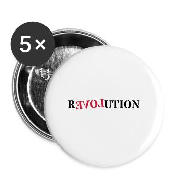 Amour de la révolution - Lot de 5 grands badges (56 mm) - blanc - Devant