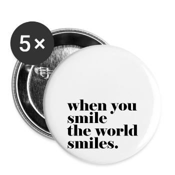 Your smile Our smile - Buttons large 2.2''/56 mm (5-pack) - white - Front