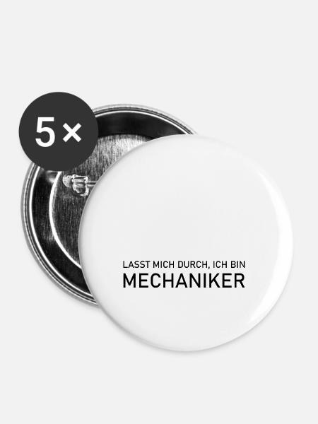 Mechaniker - Buttons groß 56 mm (5er Pack) - Weiß
