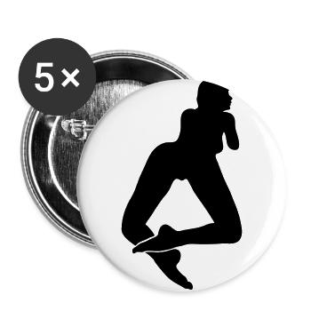 girl d1 - Lot de 5 grands badges (56 mm) - blanc - Devant