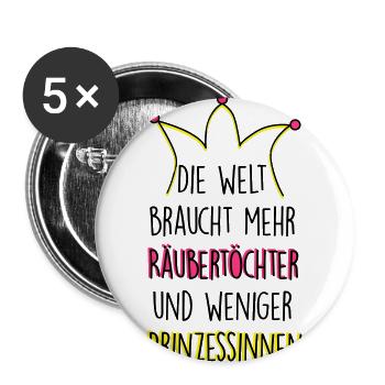 Räubertöchter - Buttons groß 56 mm (5er Pack) - Weiß - Vorne