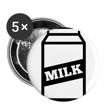 vache laitière - Lot de 5 grands badges (56 mm) - blanc - Devant