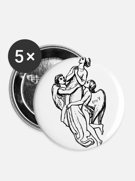 Engel - Buttons groß 56 mm (5er Pack) - Weiß