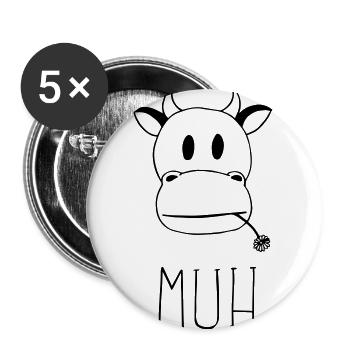 MUH - Buttons groß 56 mm (5er Pack) - Weiß - Vorne