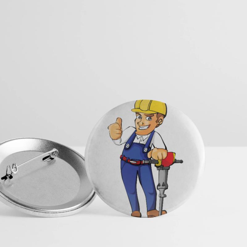 construction worker construction worker road construction2 Buttons large 2.2''/56 mm (5-pack)