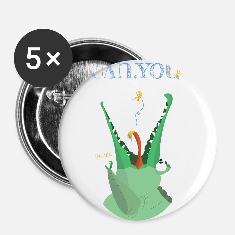 CrocoCanyon - Buttons large 2.2''/56 mm (5-pack) - white
