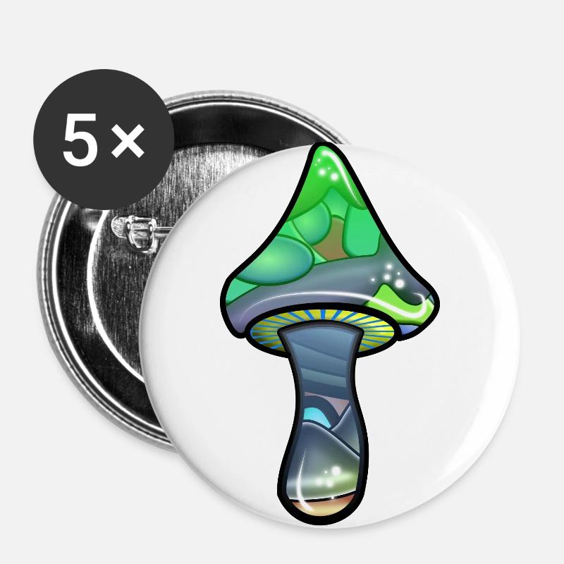 magic mushroom - Buttons large 2.2''/56 mm (5-pack) - white