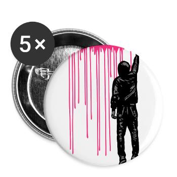 STREET ART - SPRAY BOY - Buttons large 2.2''/56 mm (5-pack) - white - Front