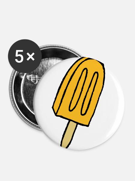 Eis - Buttons groß 56 mm (5er Pack) - Weiß