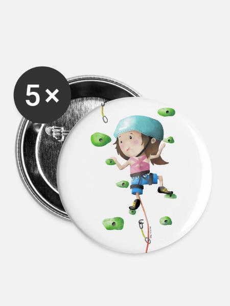 Baby Kletterin - Buttons groß 56 mm (5er Pack) - Weiß