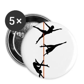 Pole Dance, Poledance - Buttons groß 56 mm (5er Pack) - Weiß - Vorne