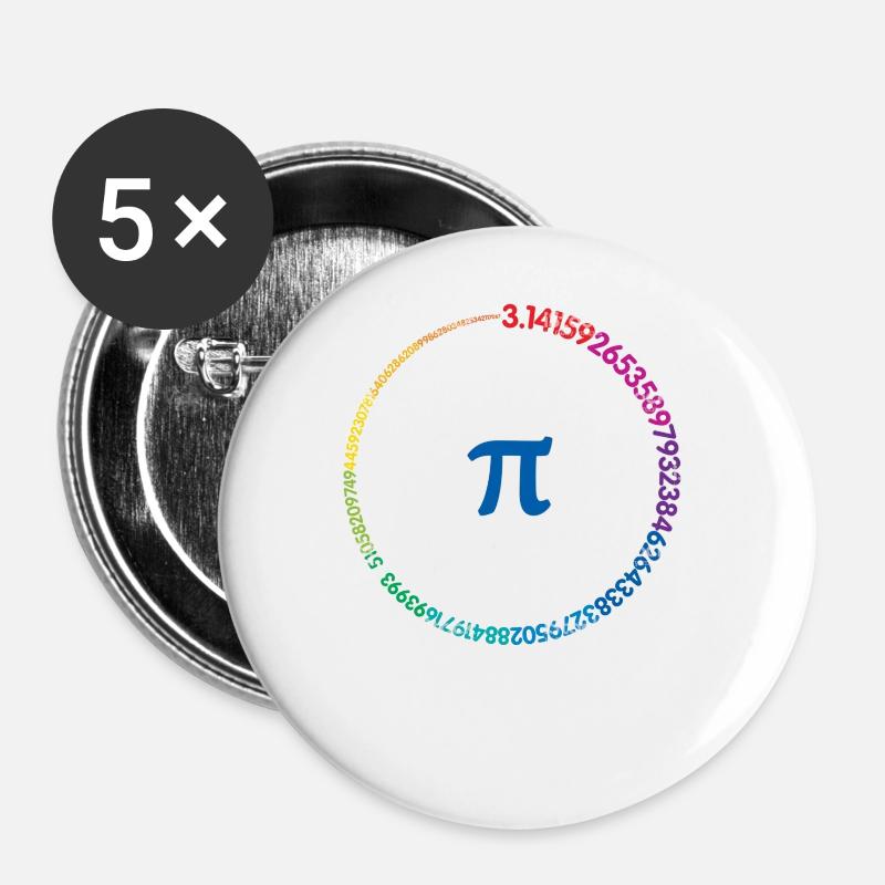PI I number - Buttons large 2.2''/56 mm (5-pack) - white