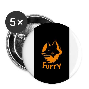Furry Subtle Fox orange - Lot de 5 grands badges (56 mm) - blanc - Devant