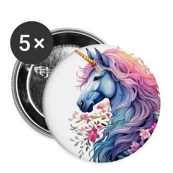 Magical Unicorn Illustration - Buttons large 2.2''/56 mm (5-pack) - white - Front