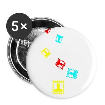 Stamp icon - Buttons large 2.2''/56 mm (5-pack) - white - Front