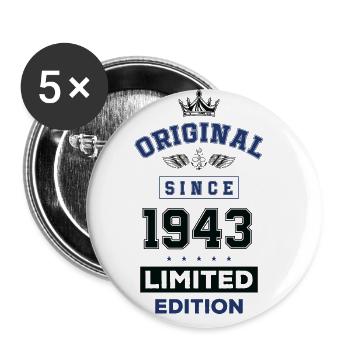 1943 limited edition birthday - Buttons large 2.2''/56 mm (5-pack) - white - Front