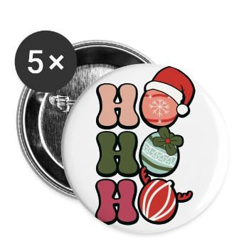 HoHoHo - Buttons large 2.2''/56 mm (5-pack) - white - Front