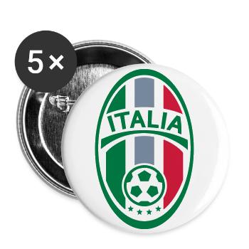 Fußball Abzeichen (Italien) - Buttons groß 56 mm (5er Pack) - Weiß - Vorne