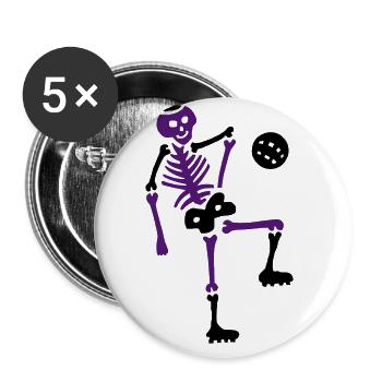 Skeleton football player skull bone 3 - Buttons large 2.2''/56 mm (5-pack) - white - Front