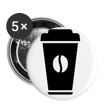 Coffee Symbol - Buttons large 2.2''/56 mm (5-pack) - white - Front
